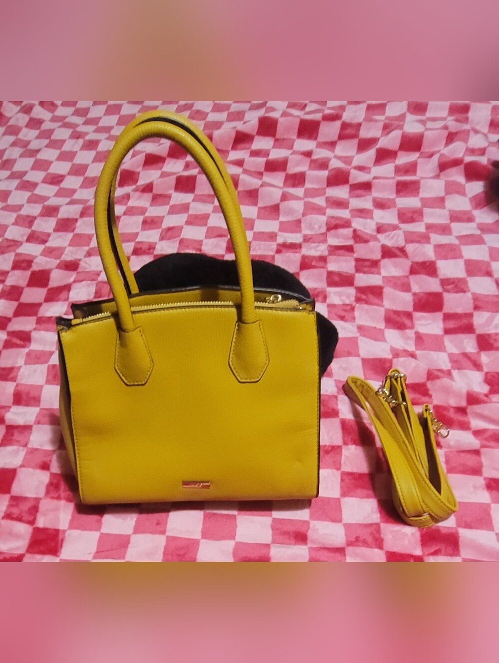 Aldo Yellow Structured Top-Handle Women’s Bag - Picture 3 of 6